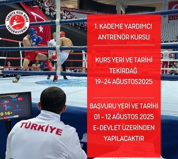 KİCK BOKS 1. KADEME YARDIMCI ANTRENÖR KURSU İLİMİZDE AÇILIYOR!
